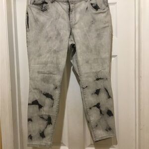 LOGO Gray and Black Tie Dye Print Women's Jeans